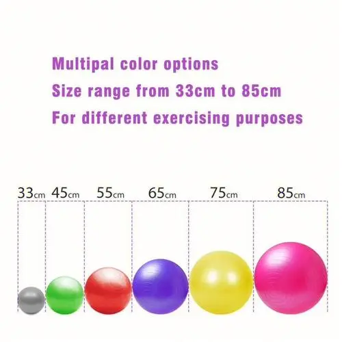 tabella delle dimensioni della palla da yoga